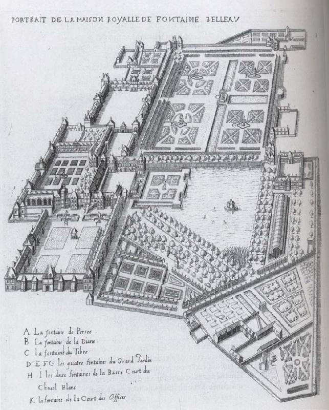 unknow artist The Garden of Fontainebleau as Laid out